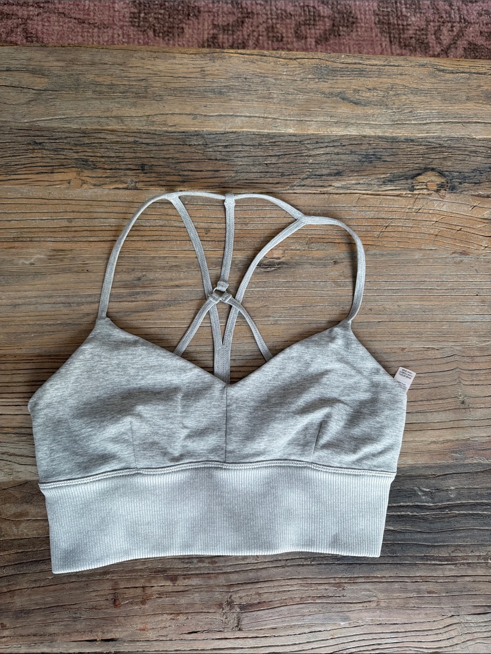 ALO Yoga Light Gray Strappy Sports Bralette